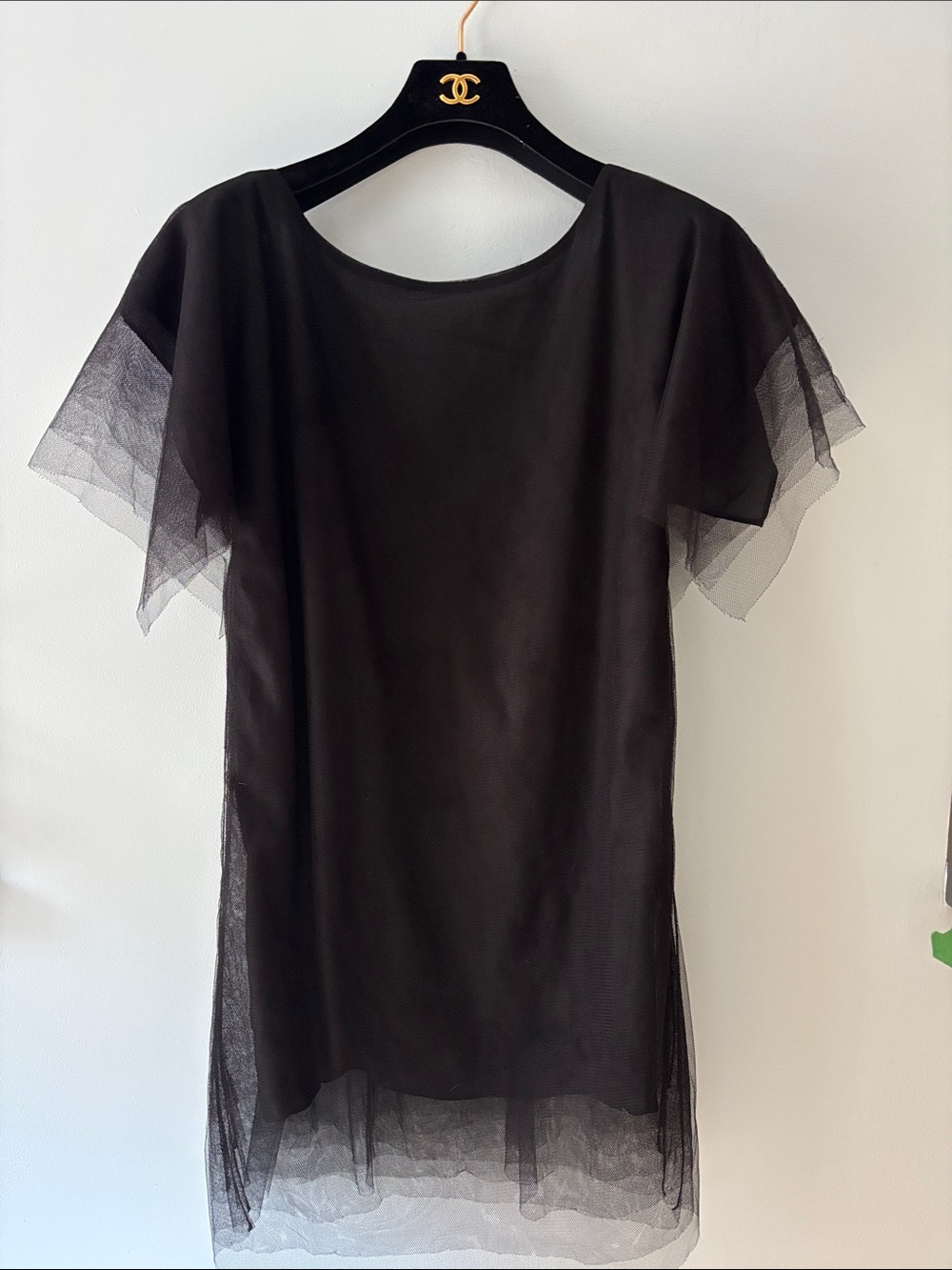 Vintage Jil Sander Black Sheer Layered Organza Dress - XS